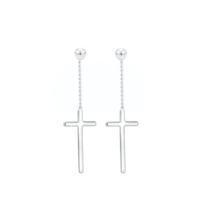Abbildung von Elli Kreuz GEO Trend Minimal LOOK Ohrringe silvercoloured, Damen, Größe: One Size, Silver coloured