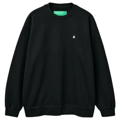 Abbildung von United Colors of Benetton LOGO Patch Sweatshirt, Herren, Größe: Large, Black