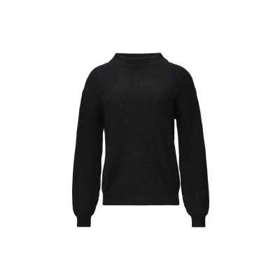 Abbildung von s.Oliver Black Label MIT Weitem Stehkragen Strickpullover, Damen, Größe: Large, Schwarz