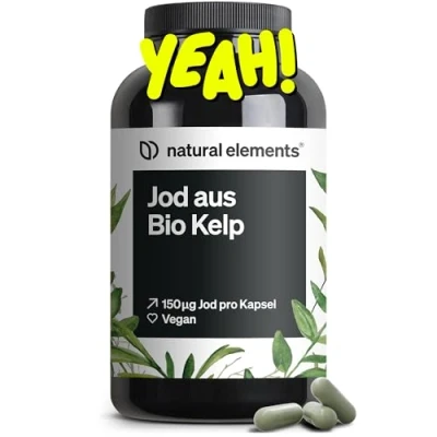 Abbildung von Jod aus Bio Kelp 365 Kapseln 150µg Braunalgen Qualität für die Schilddrüse vegan, hochdosiert, ohne unnötige Zusätze in Deutschland produziert &amp; laborgeprüft