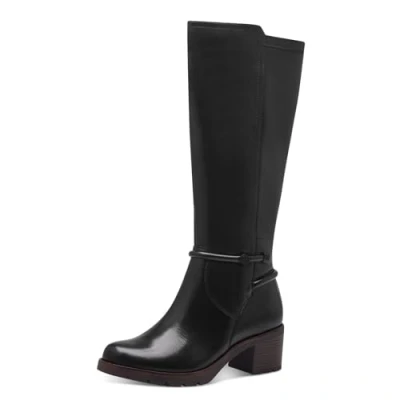 Abbildung von TAMARIS COMFORT Damen Hohe Stiefel mit Absatz Elegant Blockabsatz, Schwarz (Black), 37 EU