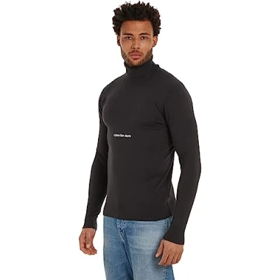 Abbildung von Calvin Klein Jeans Institutional ROLL NECK Strickpullover, Herren, Größe: XL, Black