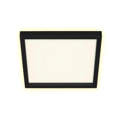 Abbildung von BRILONER LED Deckenlampe mit Aufsatzrahmen, indirektes Licht, warmweiße Lichtfarbe, Lampe, Deckenleuchte, Wohnzimmerlampe, Schlafzimmerlampe, Küchenlampe, 29,6x29,6x4,3 cm, Schwarz