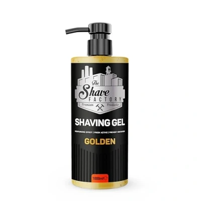 Abbildung von The Shave Factory Shaving Gel Perfektes Rasiererlebnis, Feuchtigkeit, Schutz und Komfort für Männer Premium Rasiergel eine ultra glatte erfrischende Rasur (Golden, 1000ML)