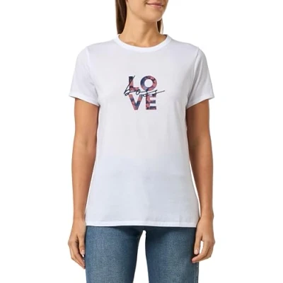 Abbildung von BOSS Elogo Print Tshirt print, Damen, Größe: Medium, White