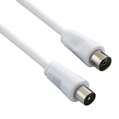 Abbildung von PremiumCord TV Koaxial Antennen Kabel 15m, 75 Ohm, IEC Stecker auf Buchse, Abgeschirmt für DVB C, T/T2, 4K UHD 2160p, FULL HD 1080p 3D, Farbe weiß