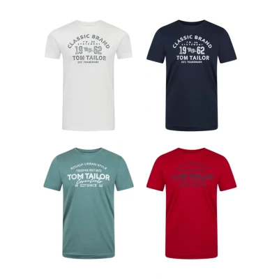 Abbildung von TOM Tailor 4 PACK Tshirt print, Herren, Größe: Medium, Dark blue