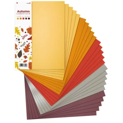 Abbildung von Netuno 25x Kreativ Karton Herbst DIN A4 210 x 297 mm 5 farbig sortiert Fotokarton Mix buntes Blätter Set Kartenset Tonzeichen Bastelkarton Blankokarten DIY Papier