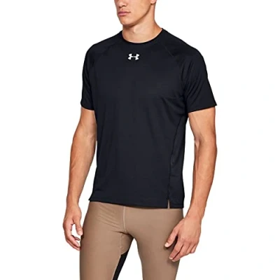 Abbildung von Under Armour UA Qualifier, atmungsaktives und kurzärmliges Sportshirt, komfortables Funktionsshirt mit enger Passform Herren, Schwarz (Black / Black Reflective ) , S