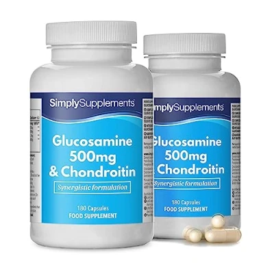 Abbildung von Glucosamin 500mg &amp; Chondroitin 400mg 360 Kapseln Versorgung für 4 Monate SimplySupplements