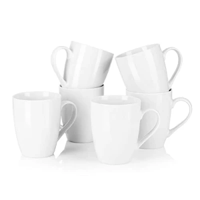 Abbildung von MALACASA, Serie Elisa, 6 TLG Porzellan Kaffeetasse Becher Set Tee Tasse Kaffeebecher Grauweiß
