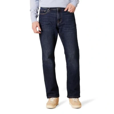 Abbildung von Amazon Essentials Herren Bootcut Jeans mit gerader Passform, Dunkelblau Vintage, 33W / 34L
