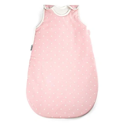 Abbildung von Ehrenkind® Babyschlafsack Schlafsack Rund 2.5 TOG Bio Baumwolle Ganzjahres Baby Gr. 62/68 Farbe Rosa mit weißen Punkten Oeko Tex winter und Sommer Kinder
