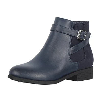 Abbildung von Elara Damen Stiefelette Chelsea Ankle Boots Chunkyrayan C298 Navy New 41