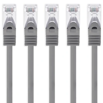 Abbildung von 1aTTack.de 2m grau 5 Stück Cat7 Netzwerkkabel SFTP Patchkabel Lankabel Rohkabel 10GB/s 500 Mhz konfektioniert mit 2 RJ45 Stecker Cat 6a