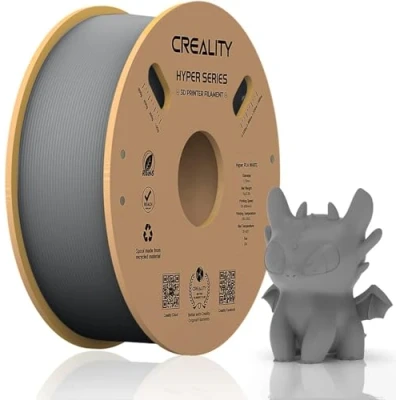 Abbildung von Creality Hyper PLA Filament 1.75 mm 3D Drucker für hohe Geschwindigkeit 30 600 mm/s, Langlebig und Glatt, Maßgenauigkeit +/ 0.03 mm, die meisten 2.2 lbs/Spule (Grau)