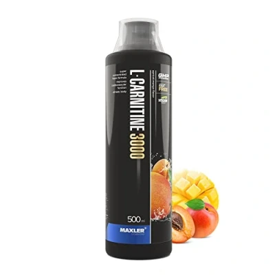 Abbildung von Maxler L Carnitine 3000 Aprikose Mango 500ml Hochdosiertes Carnitin Liquid Vegane Nahrungsergänzuing 3000mg Wirksotff pro Portion 20 Portionen Inklusive Messbecher