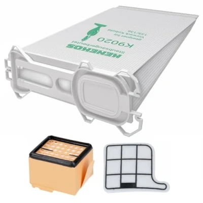 Abbildung von Kenekos Filterset 14 teilig geeignet für Vorwerk Kobold VK 135 136 SC / VK135 VK135SC, 12 x Staubsaugerbeutel, HEPA Filter, Motorfilter