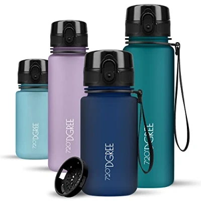 Abbildung von 720DGREE Trinkflasche Kinder 350ml “uberBottle“ softTouch +Sieb Auslaufsicher, BPA Frei Flasche für Kindergarten, Schule, Mädchen &amp; Jungs ab 3 Jahre Kleine Wasserflasche Leicht, Stoßfest