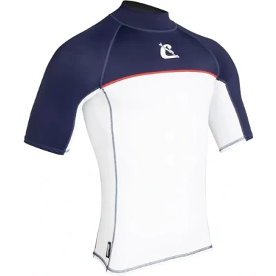 Abbildung von Cressi Unisex Adult Shield Man Rash Guard Short/Sl Schützender Rashguard für SUP und Wassersport, Weiß/Blau, L/4