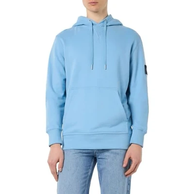 Abbildung von Calvin Klein Jeans Badge Hoodie Sweatshirt, Herren, Größe: Small, Dusk blue