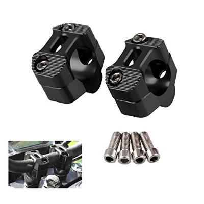 Abbildung von CYSKY Motorrad Lenker Riser 1 1/8 Zoll 28mm Universal Montageklemme Passend für die meisten Motorräder, Dirt Bikes, ATVs （Schwarz）