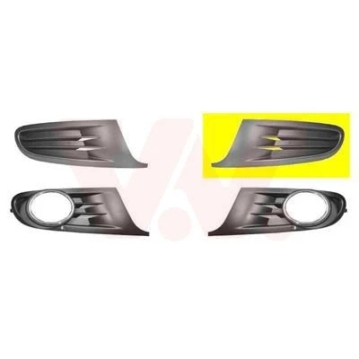Abbildung von VAN WEZEL 5863591 Lüftungsgitter vorne links für Fahrzeuge ohne Nebelscheinwerfer VOLKSWAGEN: GOLF 6