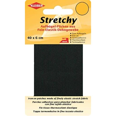 Abbildung von Kleiber + Co.GmbH Stretchy Aufbügel Flicken, 100% Polyester, schwarz, 40 x 6 0,05 cm
