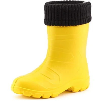 Abbildung von Ladeheid Gummistiefel Kinder Hohe wasserdichte Regenstiefel für Jungen und Mädchen LA 939 (Gelb, 31 EU)