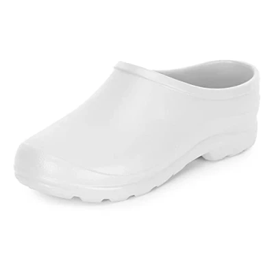 Abbildung von Ladeheid Gartenschuhe Damen und Herren leichte Eva Clogs Bequeme Hausschuhe &amp; Gartenclogs LADW001 (Weiß, 40 EU)
