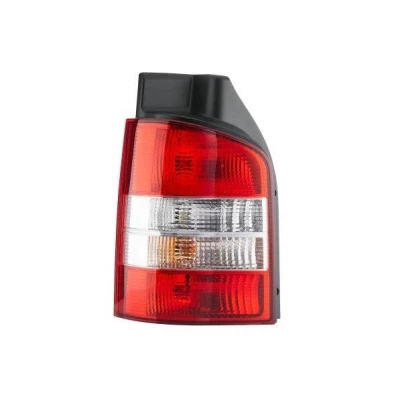 Abbildung von HELLA 2SK 008 579 131 Rückleuchte links P21/4W, P21W 12 glasklar, Rot mit Glühlampen Lampenträger VOLKSWAGEN: Transporter 5, Multivan 5 (7HM