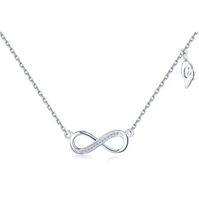 Abbildung von Unendlich U Fashion Unendlichkeit Zeichen Figur 8 Damen Halskette 925 Sterling Silber Zirkonia Anhänger Verstellbare Kette,