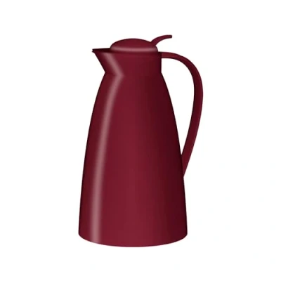 Abbildung von alfi ECO 1,0l, ruby red, Isolierkanne mit hygienischem Hartglaseinsatz aus Kunststoff, Drehverschluss bequemer Drucktaste, Ausgießen einer Hand, ideal als Kaffeekanne, Teekanne, BPA frei