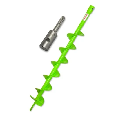 Abbildung von WERHE Erdbohrer 100 mm mit SDS Plus Aufnahme robuste Bohrspitze Pfahlbohrer Bohrer