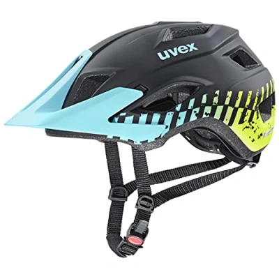 Abbildung von uvex access leichter MTB Helm für Damen und Herren individuelle Größenanpassung optimierte Belüftung black aqua lime matt 57 62 cm