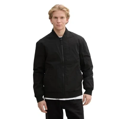 Abbildung von TOM Tailor Denim MIT Taschen Bomberjacke, Herren, Größe: Large, Black