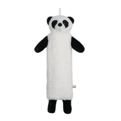 Abbildung von Premium Kinder Wärmflasche Schlauch 0.9 Liter mit schönem weichem Kunstpelz Bezug, Bettflasche aus Naturgummi, Wärmekissen, verschiedene Modelle (Panda)