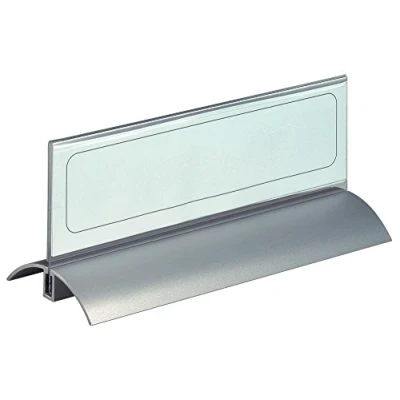 Abbildung von Durable Tischnamensschild Desk Presenter de Luxe, 61 x 210 mm, Acryl mit Aluminium, 820219