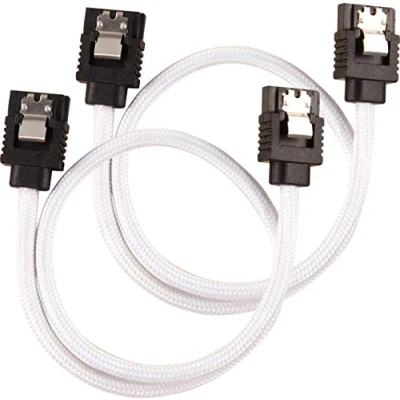 Abbildung von Corsair Premium Sleeved SATA 3 Kabel (6Gbps, 30 cm) Weiß