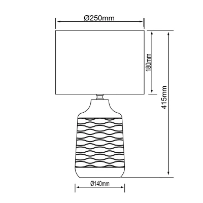 Abbildung von Brilliant Tischleuchte »Ilysa«, 1 flammig, Leuchtmittel E14 ohne Leuchtmittel, Ø 25 cm, E14, Keramik/Metall/Textil