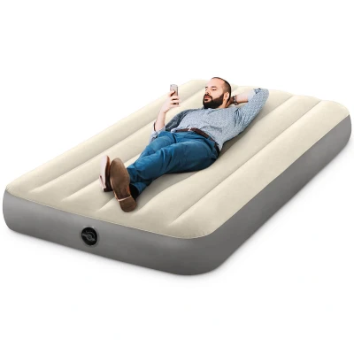 Abbildung von Intex Twin Dura beam Series Single High Luftbett, Taupe/Grey, 99 x 191 25 cm