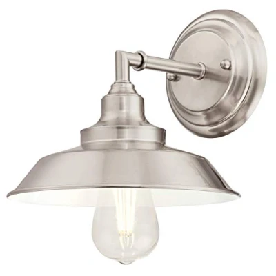 Abbildung von 63543 Einflammige Wandleuchte Iron Hill von Westinghouse Lighting für Innenbereiche, Ausführung in gebürstetem Nickel