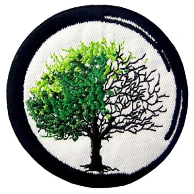 Abbildung von Aufnäher, bestickt, Design: Zen Von der Geburt bis zum Tod Buddhismus, Aufbügeln oder Aufnähen