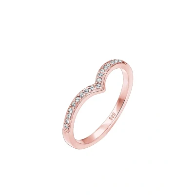 Abbildung von Elli Vshape Basic Ring rosegoldcolored, Damen, Größe: 54, Rosegold colored