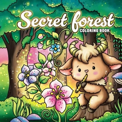 Abbildung von Secret Forest Coloring Book: A Magical Adventure with Enchanting Spirits, Fairies, Woodland Creatures, and Animals 43 Unique Illustrations for All Ages