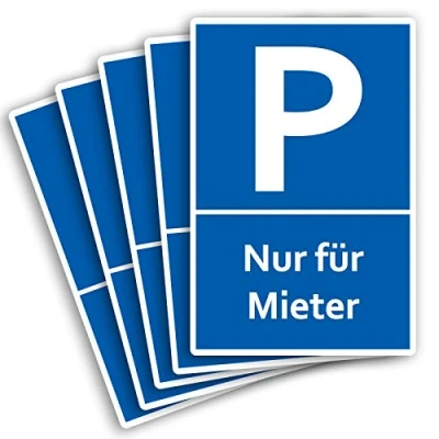Abbildung von 5 Stück Nur für Mieter Parkplatzschild Schild 20 x 30 cm aus stabiler PVC Hartschaumplatte 3mm mit UV Schutz von STROBO
