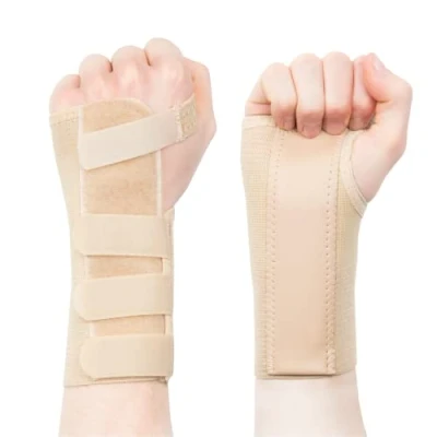 Abbildung von Actesso Tri Weave Handgelenkschiene Lindert Symptome bei Karpaltunnelsyndrom, Frakturen, Verstauchungen, Sehnenscheidenentzündung und Gelenkschmerzenn (Elastisch, Rechts Hand, Beige, L)