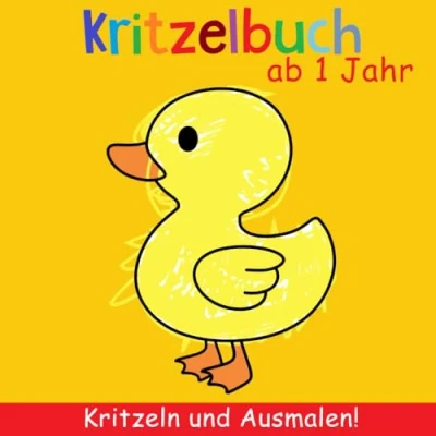 Abbildung von Kritzelbuch ab 1 Jahr: Mein erstes Malbuch zum kreativ Kritzeln und Ausmalen! Schöne einfache Motive Lernen der ersten Gegenstände Dickes Ausmalbuch Perfekt für Mädchen Jungen
