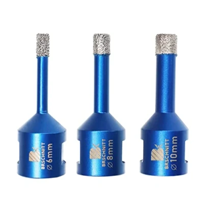 Abbildung von BRSCHNITT Diamant Fliesenbohrer 6 8 10mm 3 stücke M14 Diamantbohrer Lochsäge für Fliesen Porzellan Keramik Marmor Granit Bohrungen