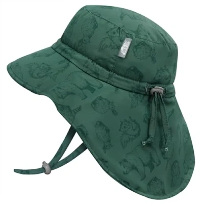 Abbildung von Jan &amp; Jul Schnell Trocknender Baby Sonnenhut für Jungen mit Verstellbarem Riemen (M: 6 24 Monate, Forest Friends)